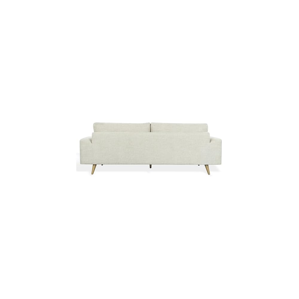 SAFAVIEH Couture - Nikolai Sofa - Mid-Century Modern Style - Taupe Chenille Upholstery - Ideal for Living Room, Family Room, 89.4" W x 37" D x 34.6" H (SFV6122A)
