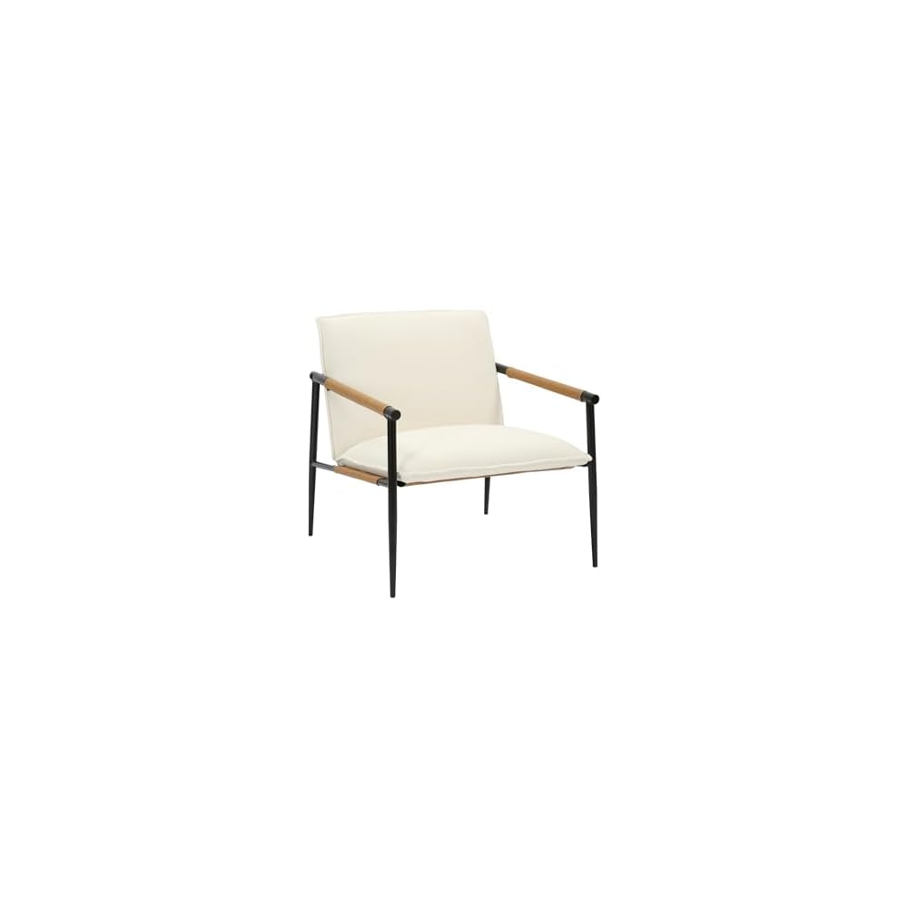Nathan James Jayden Scandinavian Accent Chair, Linen Upholstered Bedroom Chair with Solid Wood Frame and Plush Cushioned Seat, Natural Brown