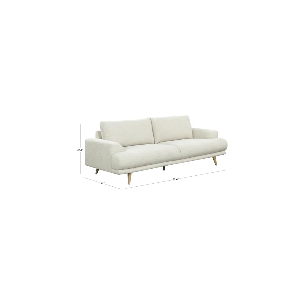 SAFAVIEH Couture - Nikolai Sofa - Mid-Century Modern Style - Taupe Chenille Upholstery - Ideal for Living Room, Family Room, 89.4" W x 37" D x 34.6" H (SFV6122A)