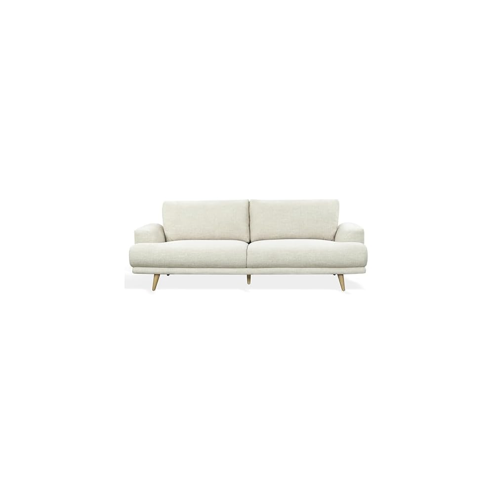 SAFAVIEH Couture - Nikolai Sofa - Mid-Century Modern Style - Taupe Chenille Upholstery - Ideal for Living Room, Family Room, 89.4" W x 37" D x 34.6" H (SFV6122A)
