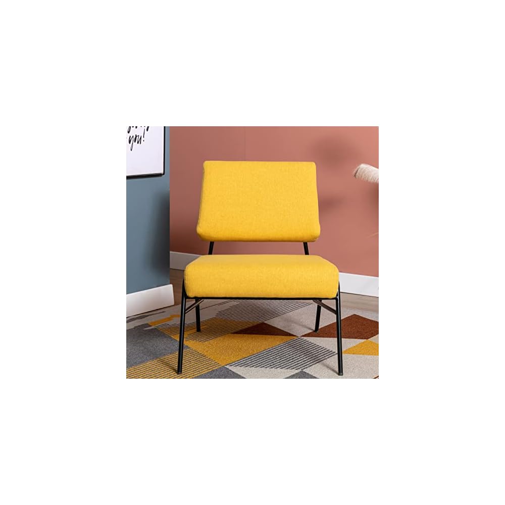 Mid Modern Chairs Wire Metal Frame Slipper Barrel Chair Chair for Living Room Meeting Room Yellow 26.5" x 29.7" x 31.8"