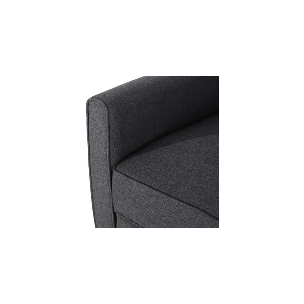Dark Gray Upholstered Accent Chair - Stylish Fabric Armchair for Living Room, Bedroom, Office, or Guest Corner - Modern Design with Comfort and Versatility