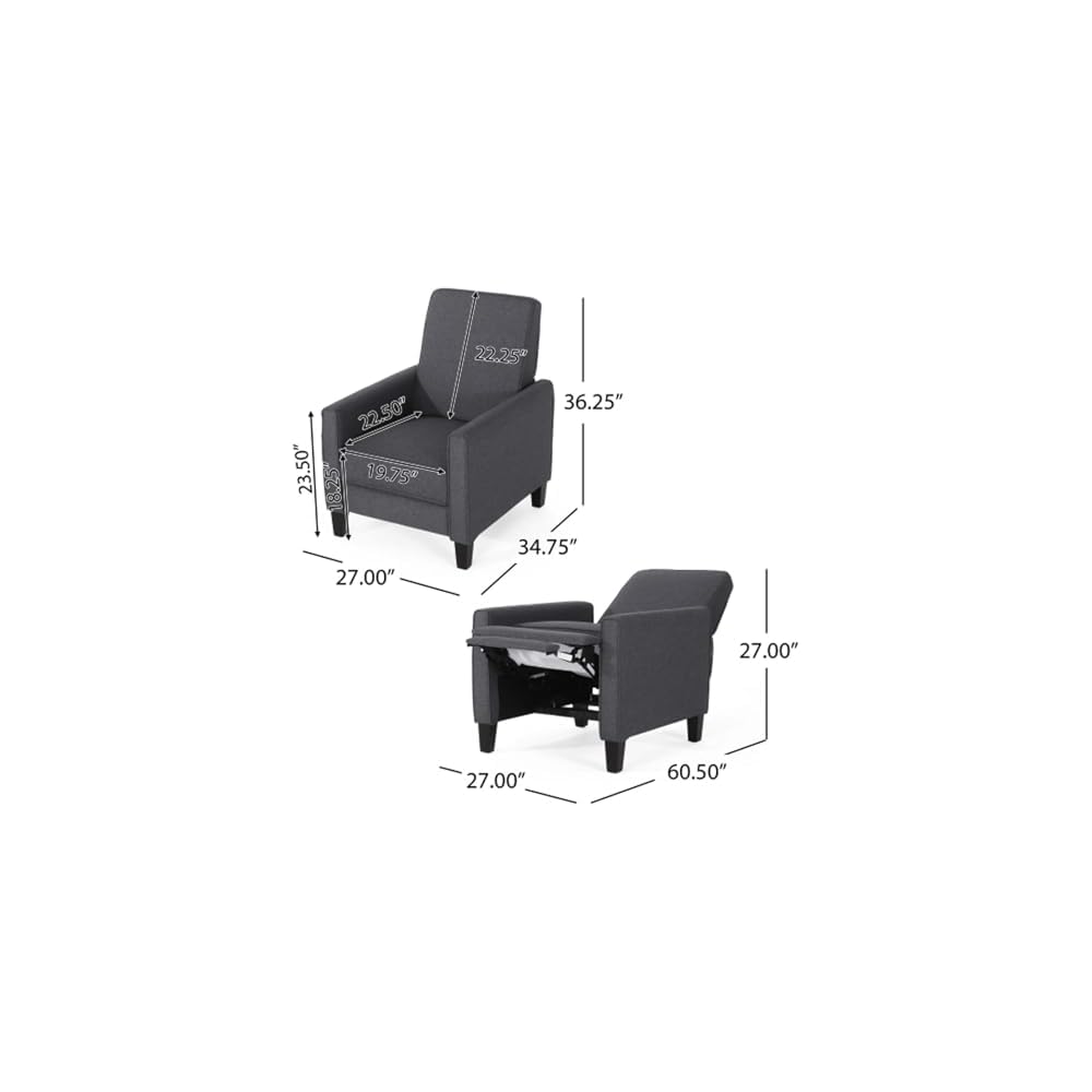 Dark Gray Upholstered Accent Chair - Stylish Fabric Armchair for Living Room, Bedroom, Office, or Guest Corner - Modern Design with Comfort and Versatility