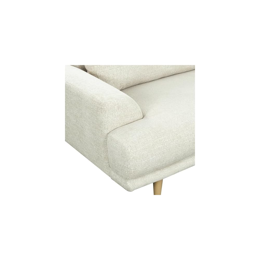 SAFAVIEH Couture - Nikolai Sofa - Mid-Century Modern Style - Taupe Chenille Upholstery - Ideal for Living Room, Family Room, 89.4" W x 37" D x 34.6" H (SFV6122A)