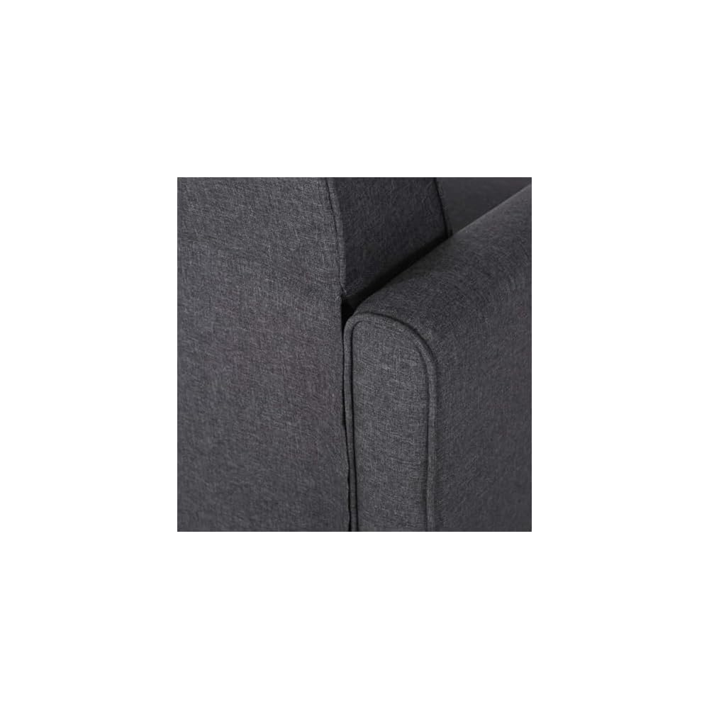 Dark Gray Upholstered Accent Chair - Stylish Fabric Armchair for Living Room, Bedroom, Office, or Guest Corner - Modern Design with Comfort and Versatility