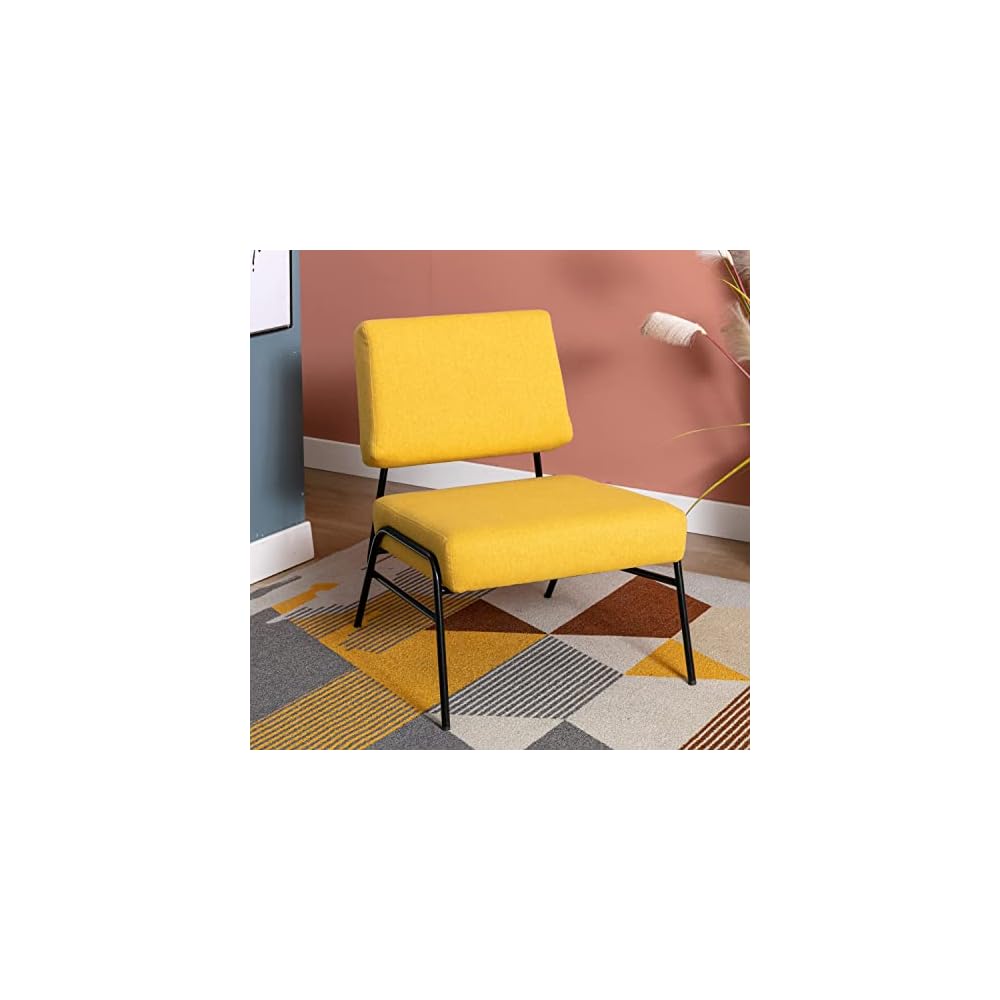 Mid Modern Chairs Wire Metal Frame Slipper Barrel Chair Chair for Living Room Meeting Room Yellow 26.5" x 29.7" x 31.8"