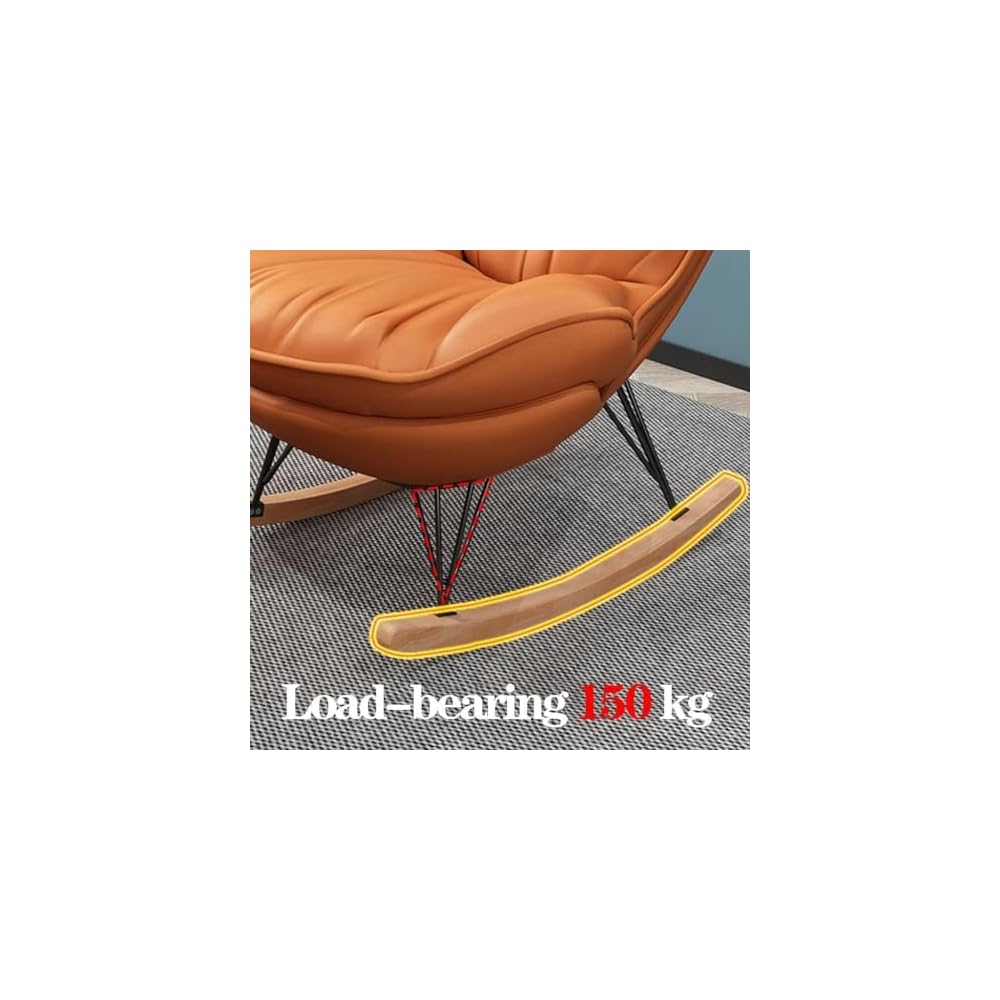 LSLYTQ Waterproof Technical Fabric Rocking Chair with Footrest - Upholstered Armchair for Living Room/Bedroom - Comfortable Side Chair for Relaxing