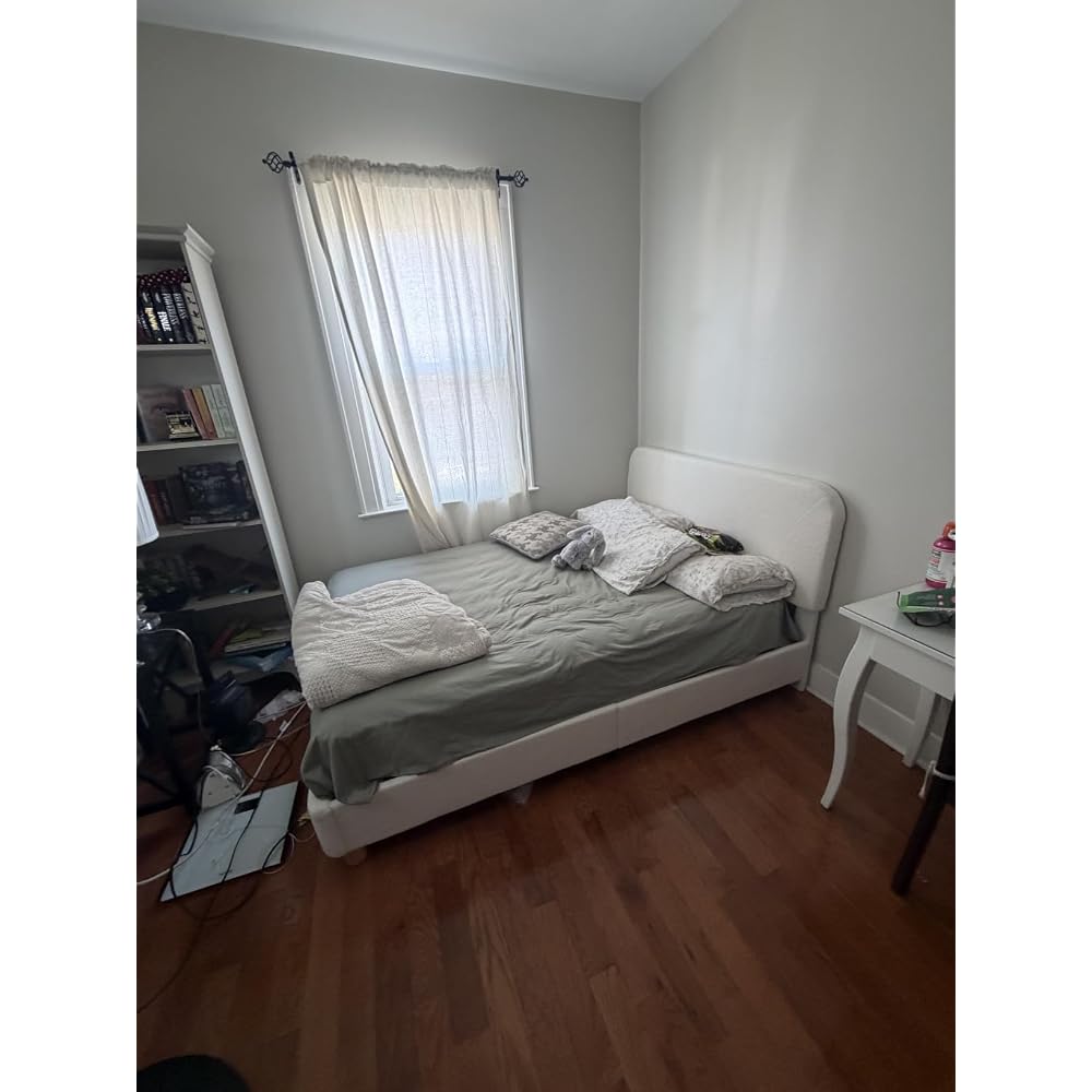 Queen Cloud Bed Frame, Wood Boucle Upholstered Platform Bed, Cream White