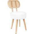 Rattan Dining Chair, Kitchen Dining Room Chairs, Mid Century Modern Boucle Chair, Stylish Upholstered Wood Accent Chair, Cute Sherpa Chair, Living Room Bar Stool Chair, Boho Makeup Vanity Chair, 1 Pc