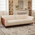 86.61" 3-Seater Fabric Sofa, Modern Minimalist Upholstered Couch